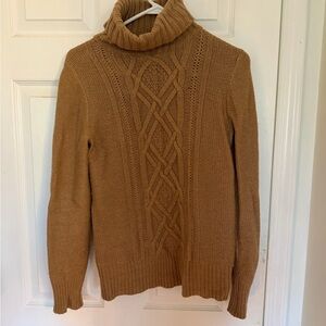 J. Crew Camel Rib & Cable Knit Sweater